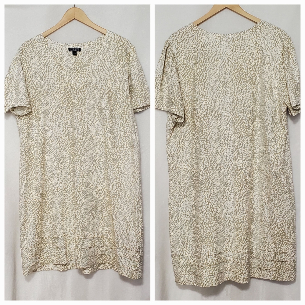 Nicole Miller Original Linen Blend Short Sleeve Dress.  Size XXL